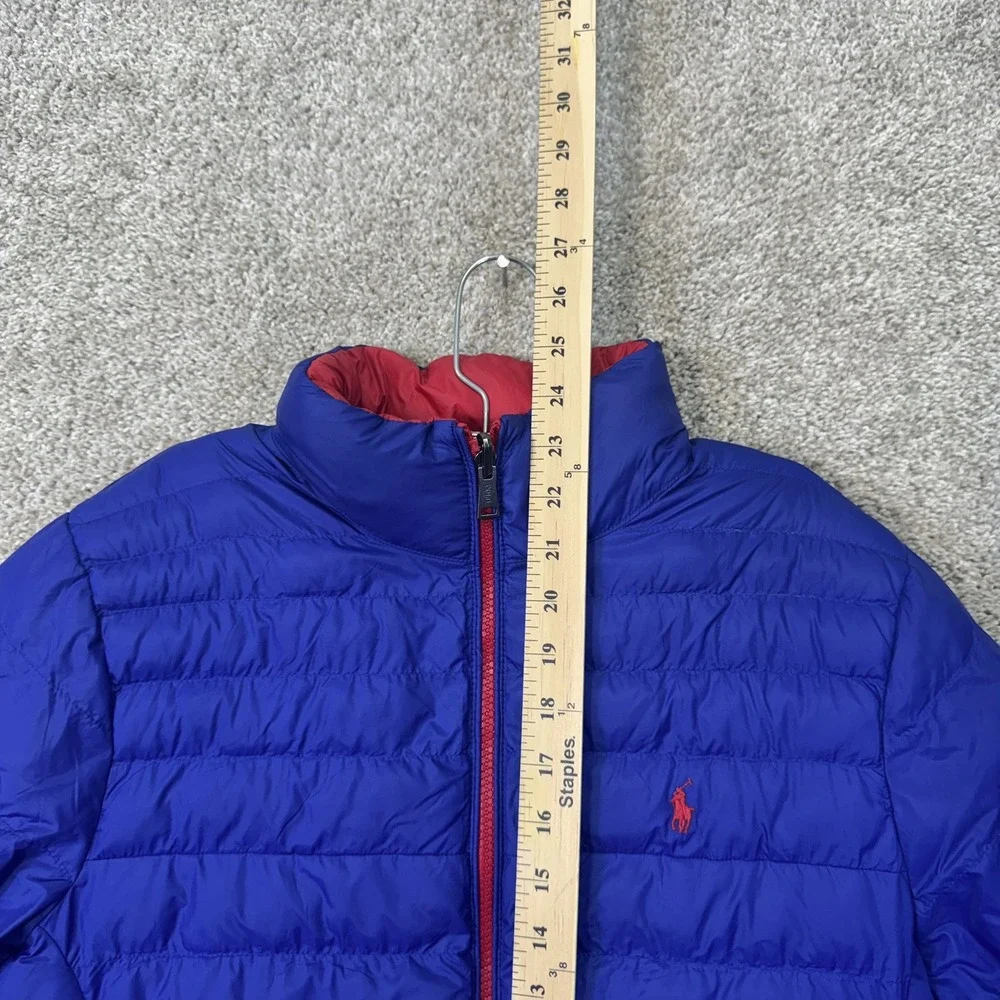 Polo Ralph Lauren Puffer Jacket Kids XL‎ 18-20 Blue Red Reversible Quilted Zip